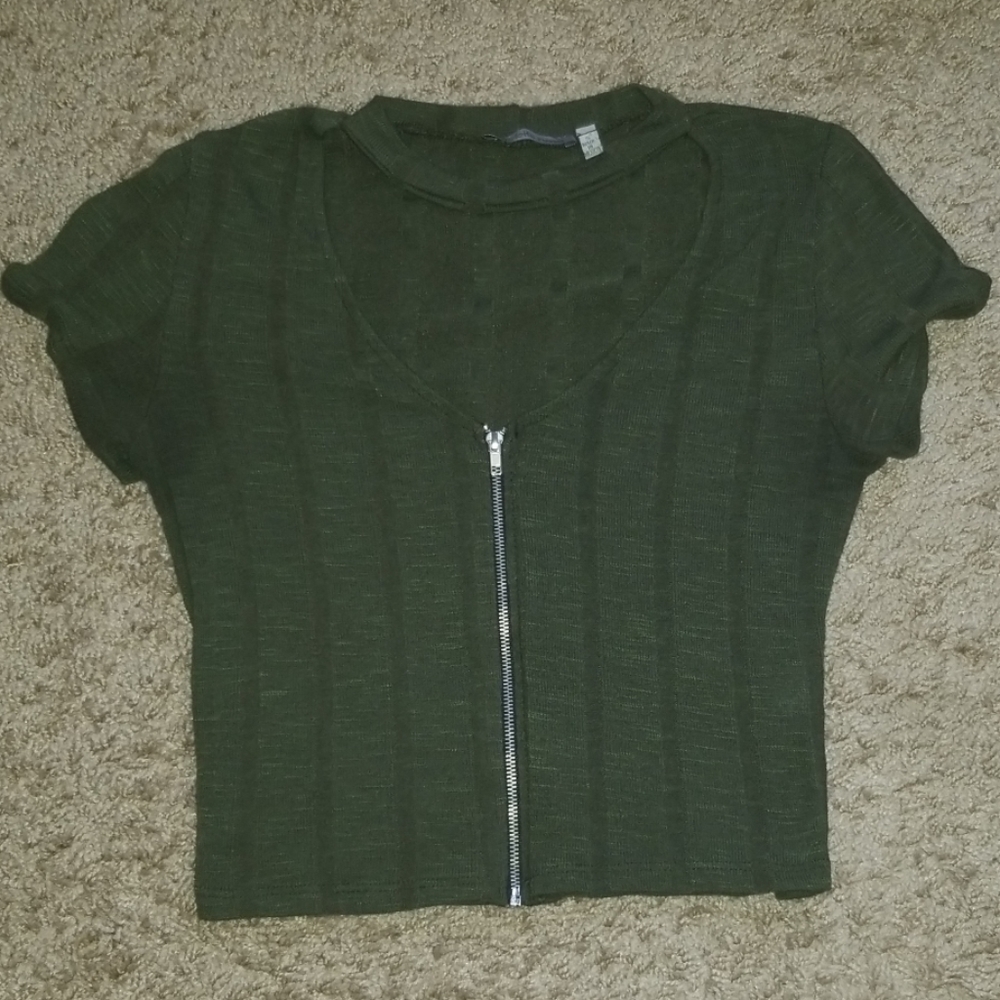 Green Crop Top